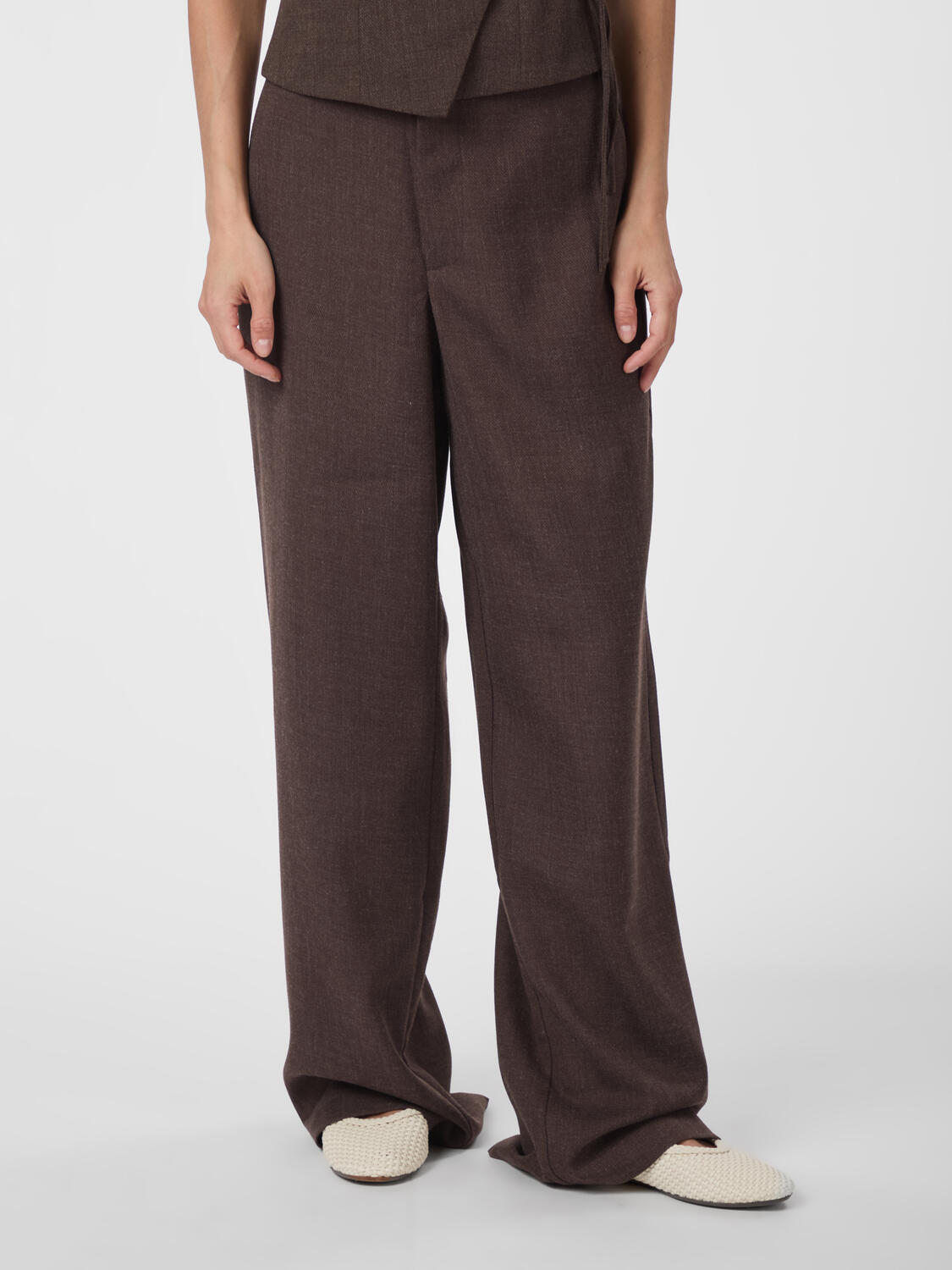 Emmett Melange habitbukser - Brown Melange